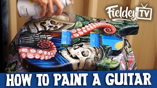 How to custom paint an incredible electric guitar with acrylic paint [upl. by Campball320]