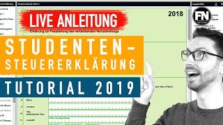 Steuererklärung Student Anleitung 2019 2018  Steuererklärung selber machen Elster Student Tutorial [upl. by Nerita]