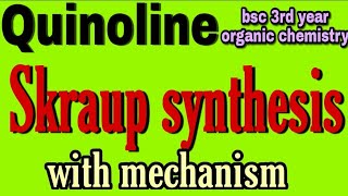 quinoline bsc 3rd year organic chemistry skraup synthesis mechanism knowledge adda [upl. by Nessie]