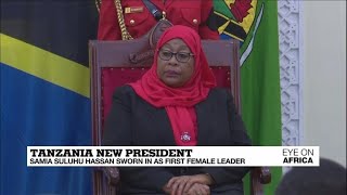 Tanzania new president Samia Suluhu Hassan sworn in as the first female leader [upl. by Hesky]