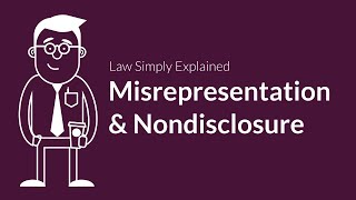 Misrepresentation and Nondisclosure  Contracts  Defenses amp Excuses [upl. by Strepphon]