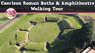 CAERLEON ROMAN BATHS amp AMPHITHEATRE WALES  Walking Tour  Pinned on Places [upl. by Langbehn]