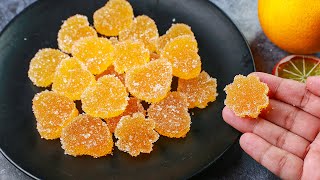 Orange Gummy Candy  Orange Jujubes Recipe  Jello Candy Recipe  Yummy [upl. by Pheni741]