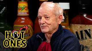 Bill Murray Doesn’t Flinch While Eating Spicy Wings  Hot Ones [upl. by Carrol508]