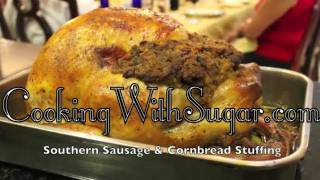 Thanksgiving Turkey Stuffing  Southern Sausage Cornbread Stuffing Recipe [upl. by Tierney231]