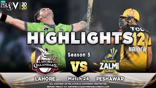 Lahore Qalandars vs Peshawar Zalmi  Full Match Highlights  Match 24  10 March  HBL PSL 2020 [upl. by Disario]