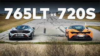 765LT vs 720S  Ultimate McLaren Drag and Roll Race [upl. by Adnuhsar]