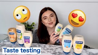 Taste testing Hellmans sauce and mayonnaise range Were the new ones gross [upl. by Danni]