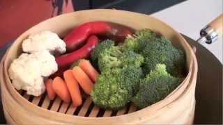 Steaming Vegetables on a Bamboo Steamer [upl. by Philina]