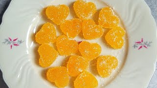 Orange Gummy Candy Recipe  Only 3 Ingredients Gummy Candy  Fruits Jelly Candy  Yummy Gummy Candy [upl. by Ylrac]