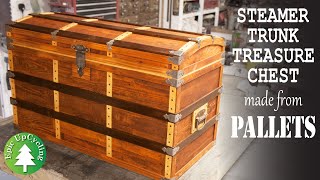 Steamer Trunk Treasure Chest Made From Reclaimed Pallet Wood [upl. by Jessi]