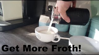 How to Get More Froth from Your Nespresso Coffee Aeroccino  Nespresso tips and help [upl. by Odnomyar793]