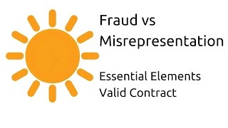 Fraud vs Misrepresentation  Other Essential Elements of a Valid Contract  CA CPT  CS amp CMA [upl. by Iruj]